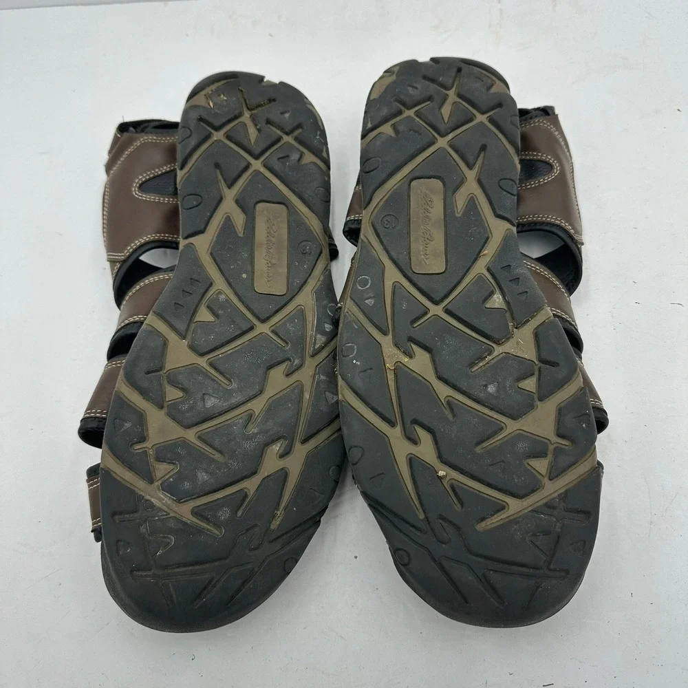 Eddie Bauer Meridian Mens Brown Fisherman Sandals Bungee Closed Toe Size 13M
